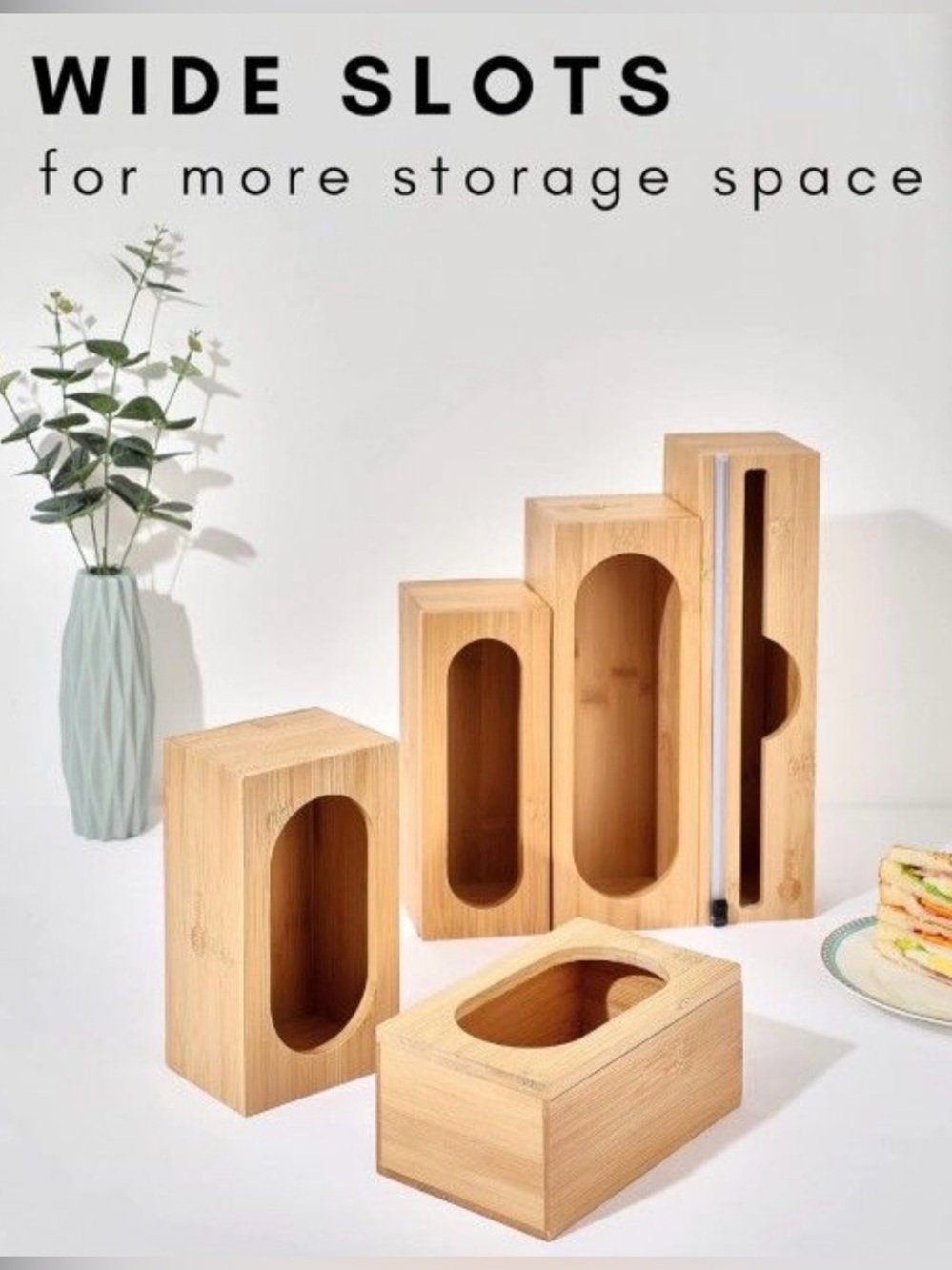 Bamboo Modular Kitchen Storage Organizers - Natural Wood